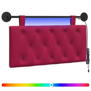 vidaXL Hangend hoofdbord Met LED-verlichting Wijnrood Fluweel