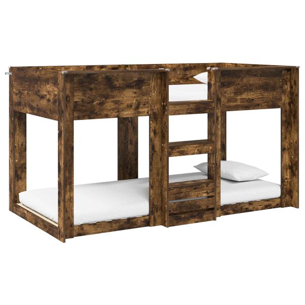 vidaXL Bunk Bed voor Kinderen Gerookt eiken 90 x 190 cm Bewerkt hout