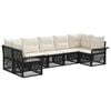 vidaXL Tuinbankenset 7 st 7-Aantal zitplaatsen Zwart poly rattan