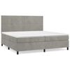 vidaXL Boxspring met matras fluweel lichtgrijs 200x200 cm