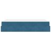 vidaXL Bedframe met matras met matras 2 pcs Blauw Fluweel
