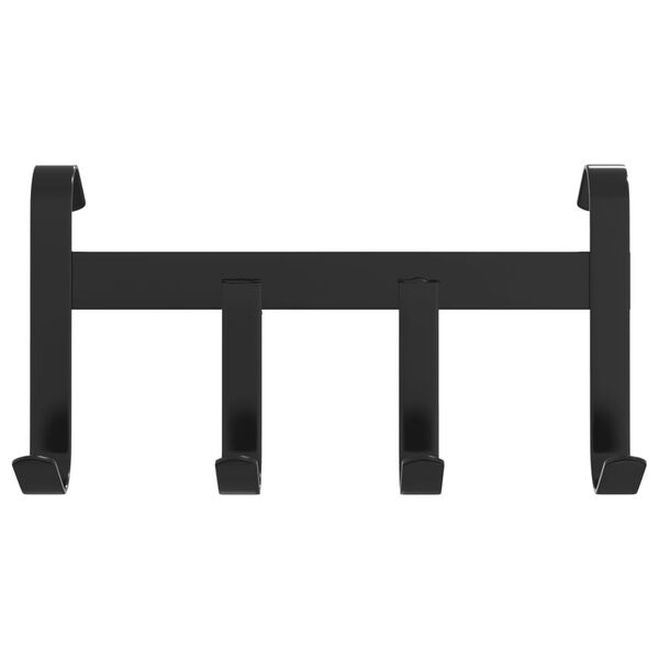 vidaXL Hoofdstelhouder met 4 haken staal zwart