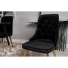 Venture Home Eetkamerstoelen 2 st Velvet Deluxe fluweel zwart messing