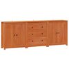 vidaXL Dressoir met lade 3 pcs Wasbruin Massief grenenhout