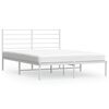 vidaXL Bedframe met hoofdbord metaal wit 120x200 cm