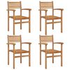 vidaXL Stoel 4 pcs Bruin 56 x 55 x 90.5 cm Massief Teakhout