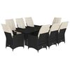 vidaXL 9-delige Tuinset poly rattan zwart