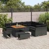vidaXL Tuinbankenset met kussen 12 pcs Zwart poly rattan