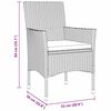 vidaXL Tuin eettafelset met kussen 5 pcs Beige poly rattan