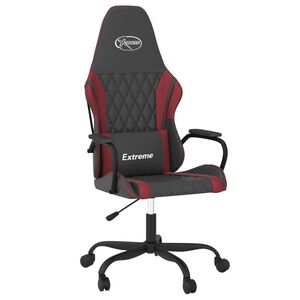 vidaXL Gamestoel kunstleer zwart en wijnrood