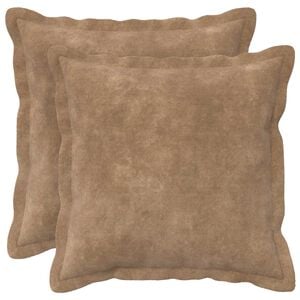 vidaXL Kussensloop 2 pcs HOUTEN Taupe 30 x 30 cm Microfiber Fleece