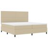 vidaXL LED Box Spring Bed Lichtgrijs en wit. 200 x 200 cm Katoen Stof