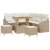 vidaXL Tuinbankenset met kussen 8 pcs Beige poly rattan