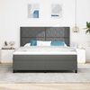 vidaXL Boxspring bed met matras Donkergrijs 180 x 200 cm Stof