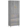 vidaXL Hoge kast 69,5x34x180 cm bewerkt hout grijs sonoma eikenkleurig