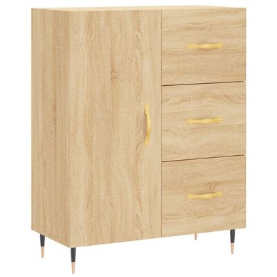 vidaXL Dressoir 69,5x34x90 cm bewerkt hout sonoma eikenkleurig