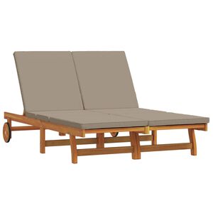 vidaXL Ligstoel Bruin 125 x 200 x 84 cm Massief Acaciahout