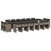 vidaXL 17-delige Tuinset met kussens poly rattan grijs