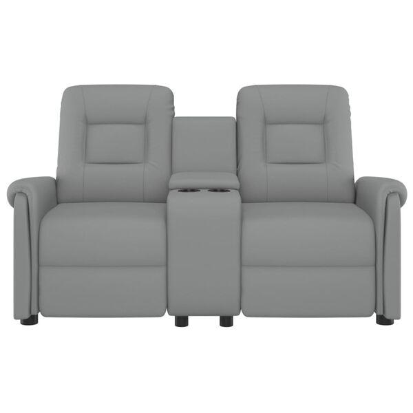 vidaXL Massagestoel 2-zits verstelbaar met bekerhouder grijs