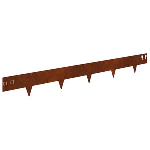 vidaXL Gazonrand 10 st 100 x 12 cm Staal Roestig