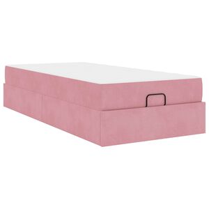 vidaXL Bedframe met matras met matras 2 pcs Roze Fluweel