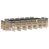 vidaXL 17-delige Tuinset met kussens poly rattan gemengd beige