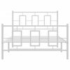 vidaXL Bedframe met hoofd- en voeteneinde metaal wit 107x203 cm