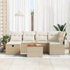 vidaXL Tuin Sofa Set met kussen met opslag 7 pcs Beige Poly riet