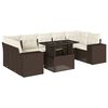 vidaXL 8-delige Loungeset met kussens poly rattan bruin