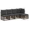 vidaXL Tuinbankenset 5 st Grijs poly rattan