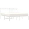 vidaXL Bedframe met hoofdbord metaal wit 150x200 cm