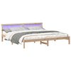 vidaXL Bedframe met hoofdeinde Bruin 200 x 200 cm Massief grenenhout