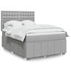 vidaXL Boxspring met matras stof lichtgrijs 140x200 cm