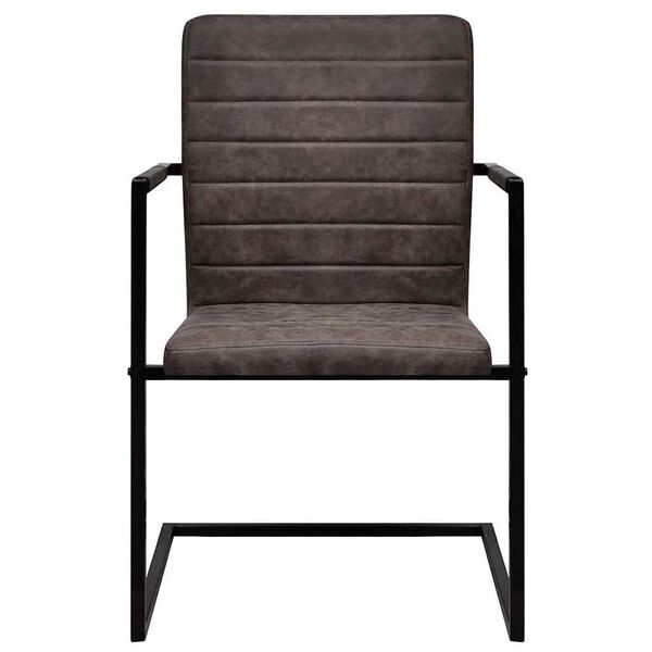 vidaXL Eetkamerstoelen 2 st kunstleer donkerbruin