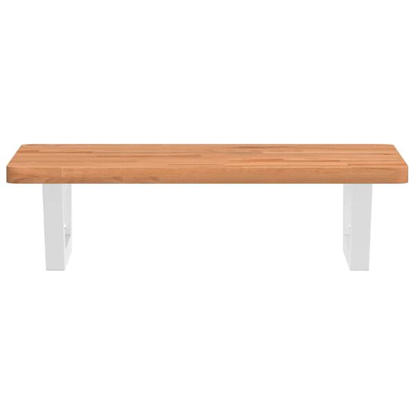 vidaXL Badkamer wandschap staal en massief beukenhout