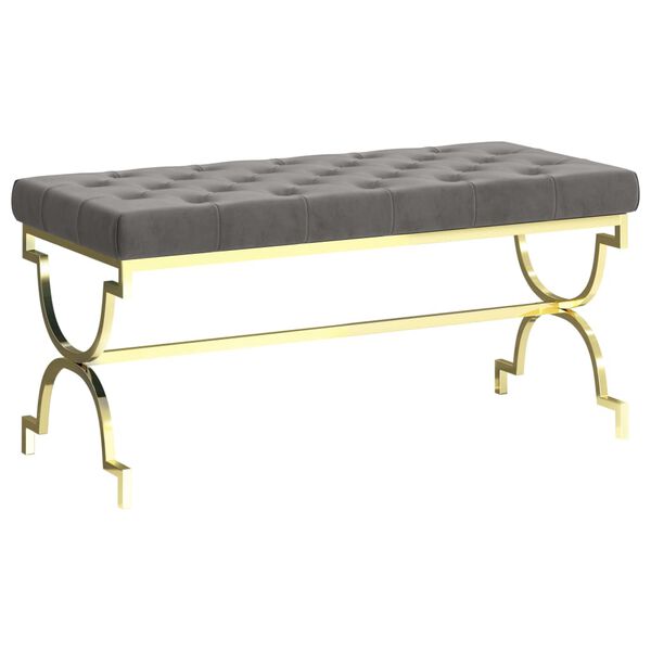 vidaXL Bankje 99 cm fluweel en roestvrij staal grijs