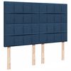 vidaXL Ottoman bed met matras en LED's 140x200cm stof blauw