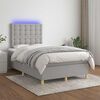 vidaXL Boxspring met matras en LED stof lichtgrijs 120x190 cm