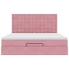 vidaXL Ottoman bed met matrassen en LED's 180x200cm fluweel roze
