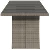 vidaXL Tuintafel met glazen blad 240x90x75 cm poly rattan grijs