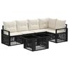 vidaXL Tuinbankenset 6 st Zwart en Cream Wit poly rattan