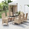 vidaXL 9-delige Tuinset met kussens poly rattan beige