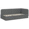 vidaXL Hoekbedframe met matras Donkergrijs 100 x 200 cm Stof