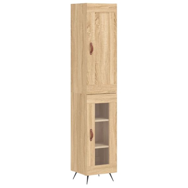 vidaXL Hoge kast 34,5x34x180 cm bewerkt hout sonoma eikenkleurig