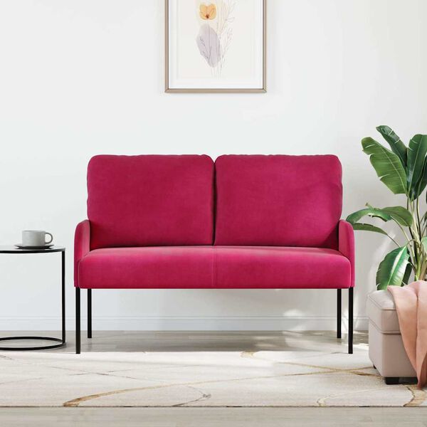 vidaXL Banken met kussen 110cm Wijnrood Multiplex