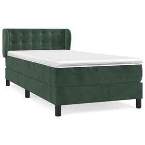 vidaXL Boxspring met matras fluweel donkergroen 80x200 cm