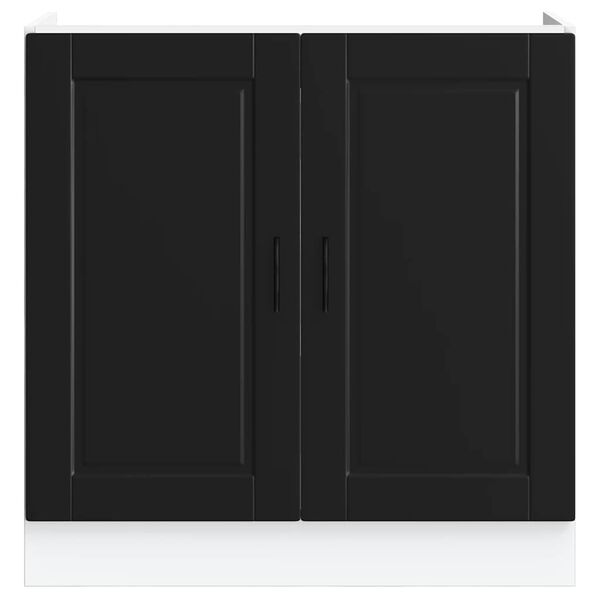 vidaXL Spoelbakonderkast Porto 80x46x81,5 cm bewerkt hout zwart