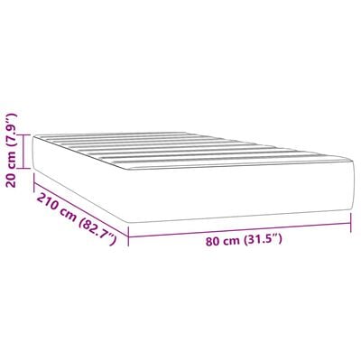 vidaXL Pocketveringmatras 80x210x20 cm fluweel zwart