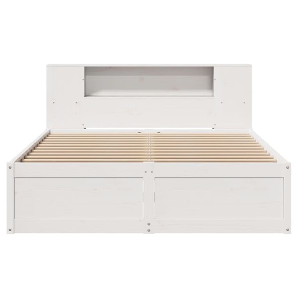 vidaXL Bedframe zonder matras massief grenenhout wit 120x190 cm