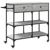 vidaXL Keukentrolley 105x42x95 cm bewerkt hout grijs sonoma eikenkleur